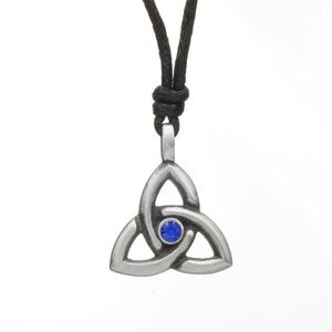 Celtic Trinity Knot September Birthstone Necklace